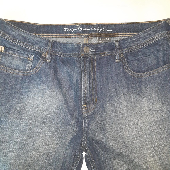 I Jeans by Buffalo sz38/32 Straight Distressed Medium Wash - Picture 7 of 9